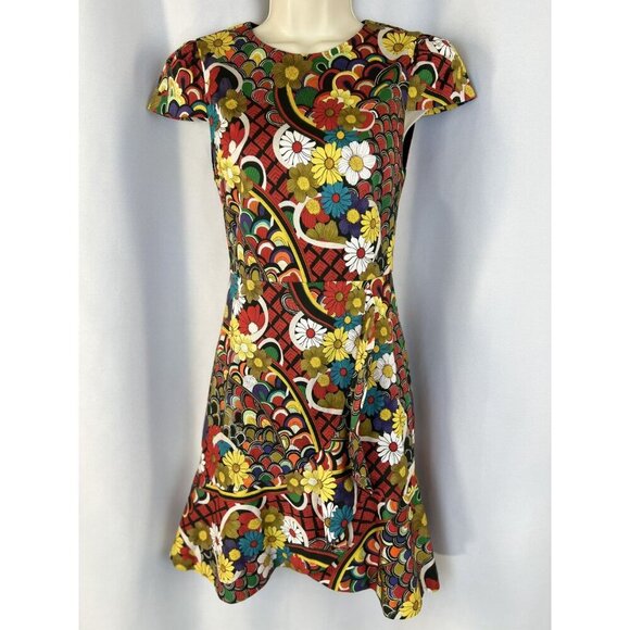 NEW Alice + Olivia Kirby Ruffle Hem Floral Dress $375 - Picture 3 of 13